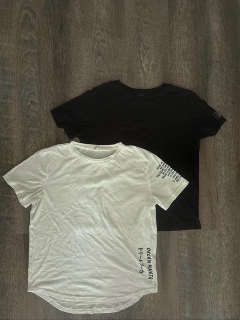 SHEIN Kids Short Sleeve Tee Set - White & Black